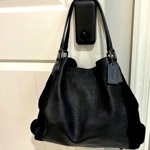 Oversized Coach leather and suede handbag